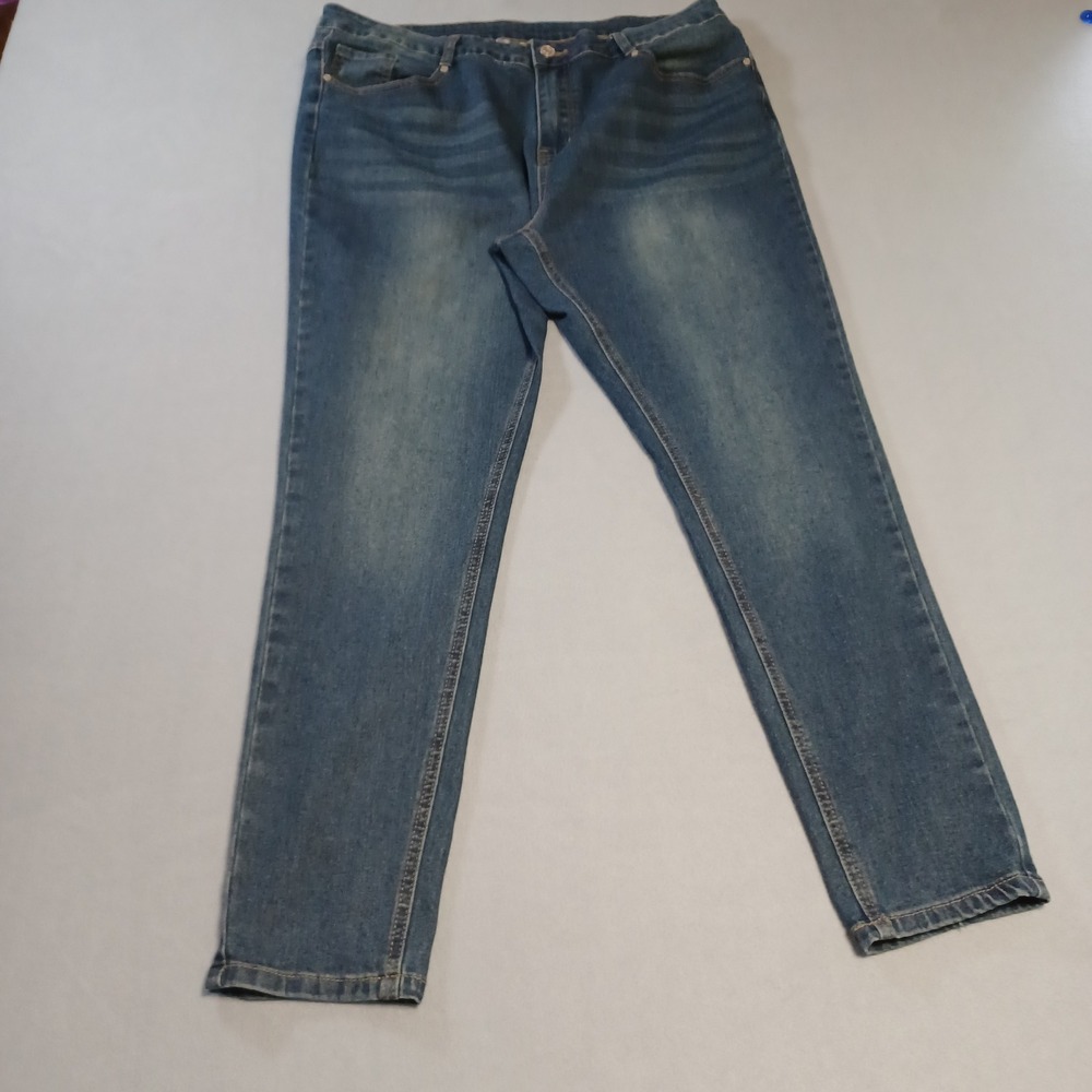 Fashion Denim Wear Womens 2XL Skinny Jeans Medium Wash‎ Stretch Denim Pants